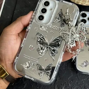 کاور قاب گارد مدل پروانه آویز دار Butterfly مناسب برای گوشی موبایل های سامسونگ، آیفون